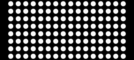 The 16 by 8 dot grid